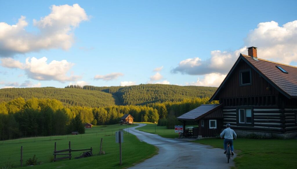 A serene and picturesque Polish countryside scene that subtly hints at the lifestyle of the popular YouTuber Sebastian Wasiak. In the foreground, a quaint rustic home with a well-kept garden and a small driveway, symbolizing a blend of modern and traditional elements. In the middle ground, a winding path leads to a vibrant green forest and rolling hills, showcasing the natural beauty of the region. The background features a clear blue sky with soft, fluffy clouds, bathing the scene in warm, golden afternoon light. The atmosphere is calm and nostalgic, reflecting a personal connection to the area. Include subtle elements like a bicycle or a camera to suggest creative pursuits, while avoiding any human subjects to maintain focus on the scenery. A serene and picturesque Polish countryside scene that subtly hints at the lifestyle of the popular YouTuber Sebastian Wasiak. In the foreground, a quaint rustic home with a well-kept garden and a small driveway, symbolizing a blend of modern and traditional elements. In the middle ground, a winding path leads to a vibrant green forest and rolling hills, showcasing the natural beauty of the region. The background features a clear blue sky with soft, fluffy clouds, bathing the scene in warm, golden afternoon light. The atmosphere is calm and nostalgic, reflecting a personal connection to the area. Include subtle elements like a bicycle or a camera to suggest creative pursuits, while avoiding any human subjects to maintain focus on the scenery.
