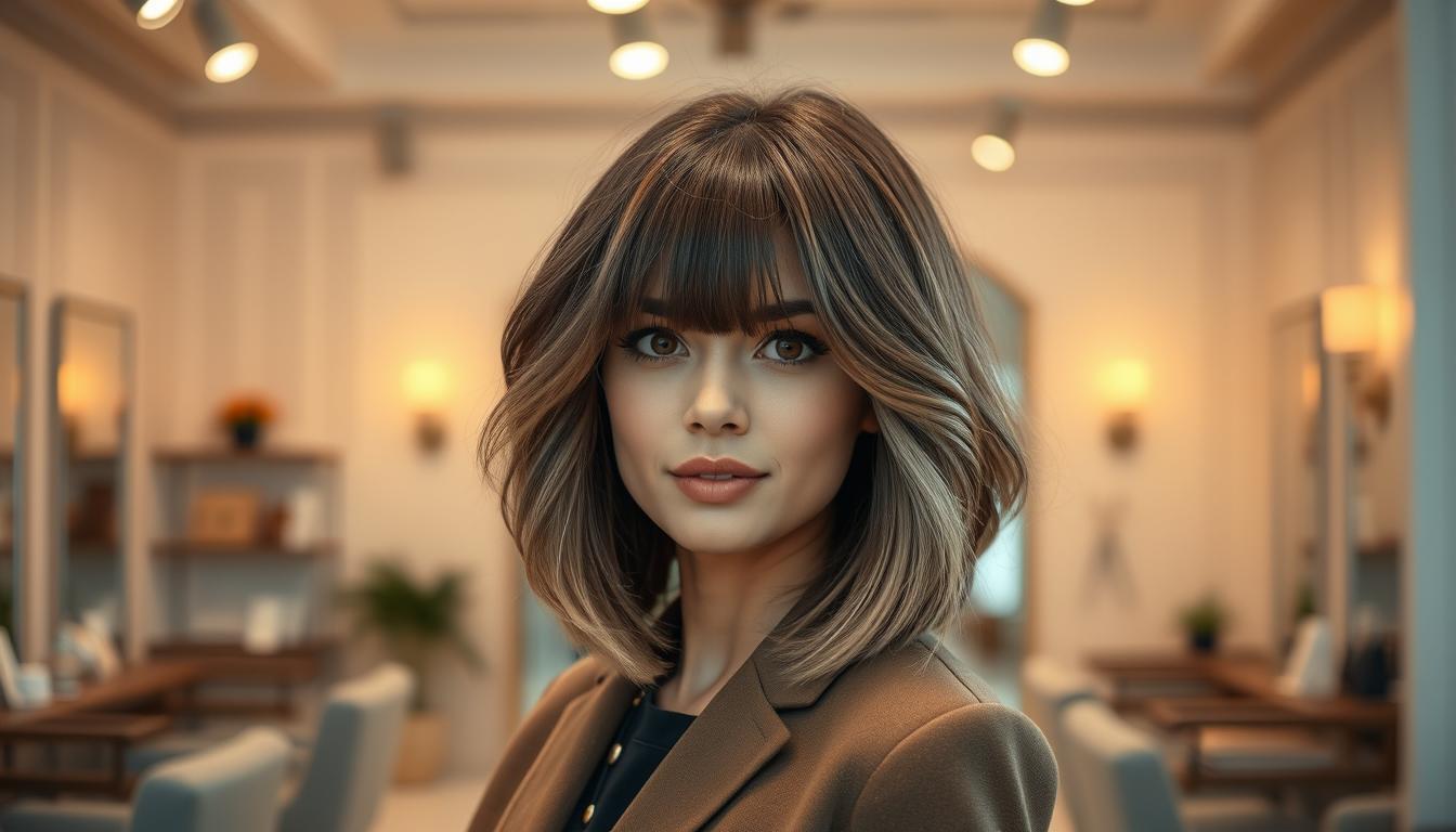 Cienkie włosy cieniowany bob fryzura